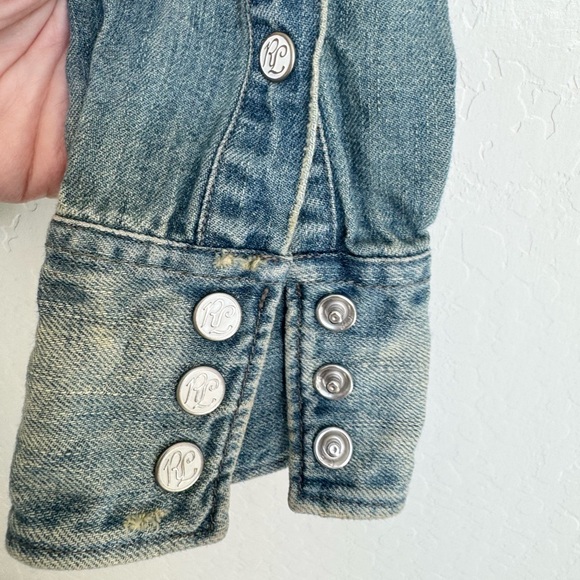 Ralph Lauren Distressed Denim Shirt Size 4 - Picture 7 of 7